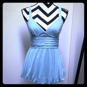 TO THE MAX Pale Blue Green Top